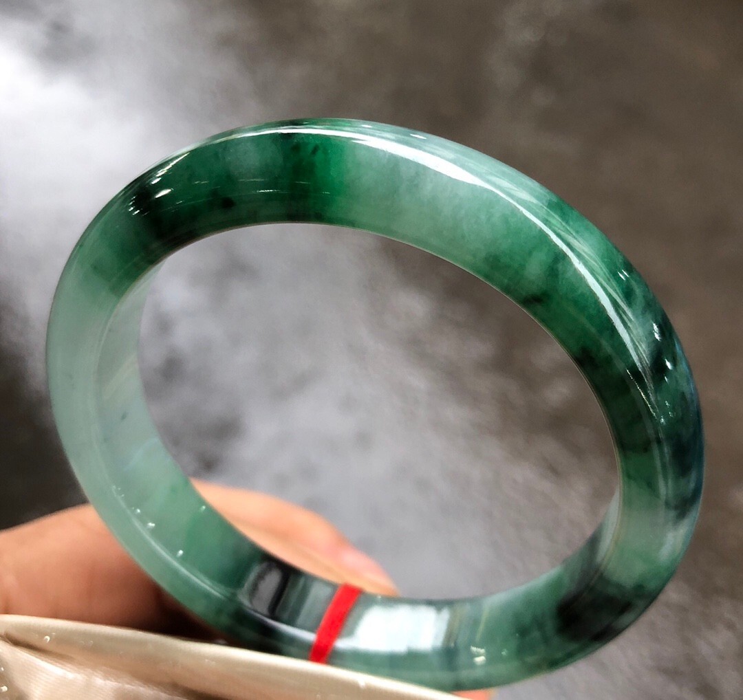 Real Natural Ice Myanmar Green Jade jadeite bracelets bangle 59MM