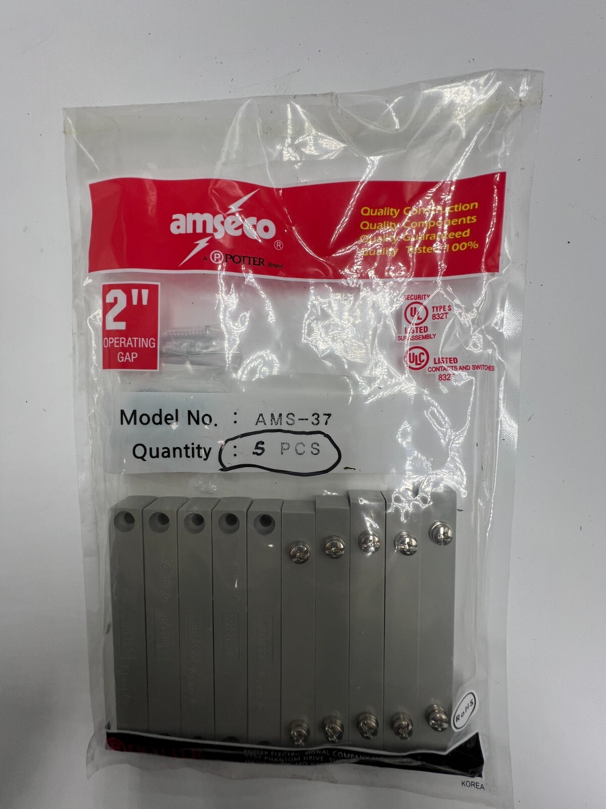 Qty 5 Amseco Industrial Grade Magnetic Contact AMS-37 2" Operating Gap
