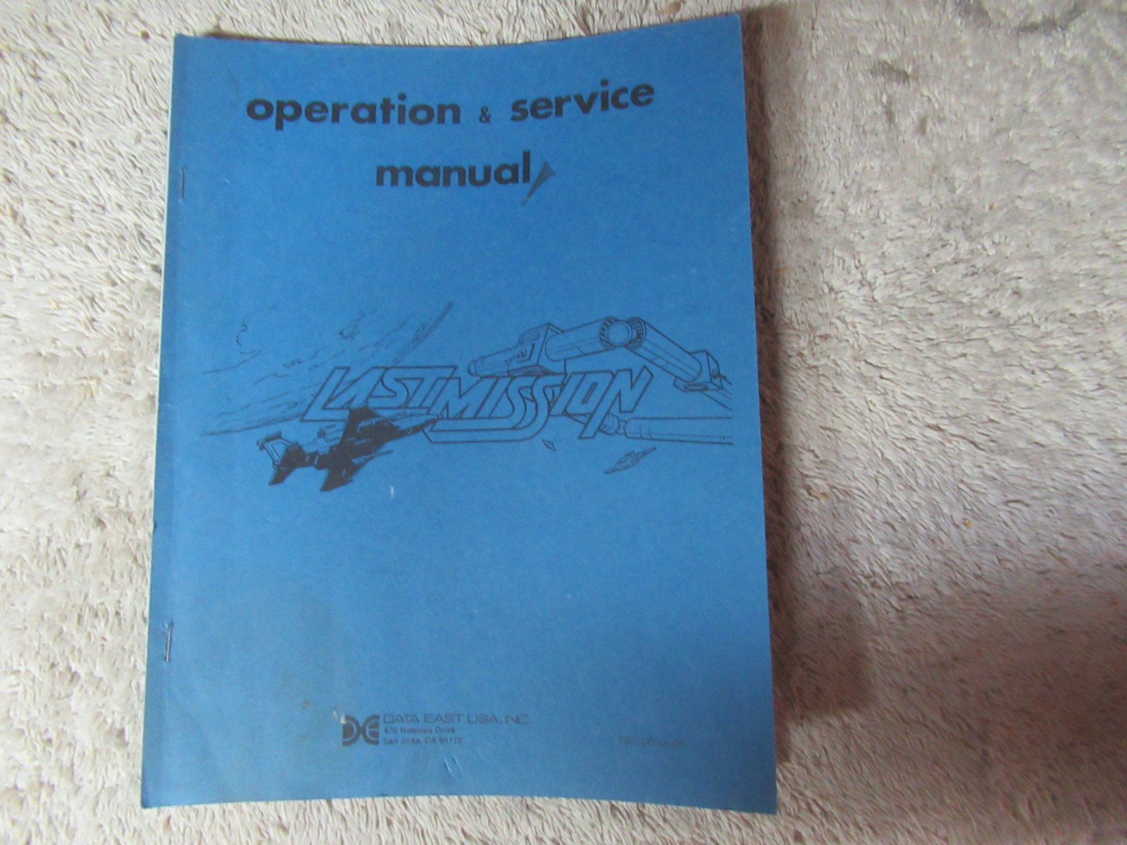 Original facotry LAST MISSION data east arcade  video game owners  manual