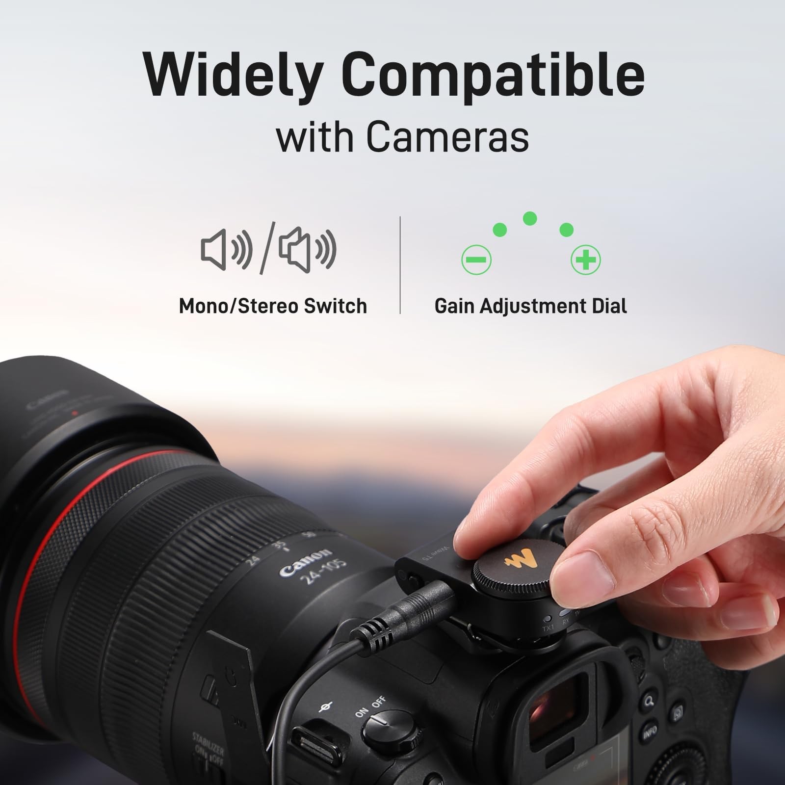 MAONO Wireless Lavalier Microphone for Small, USB-C/Lightning/Camera