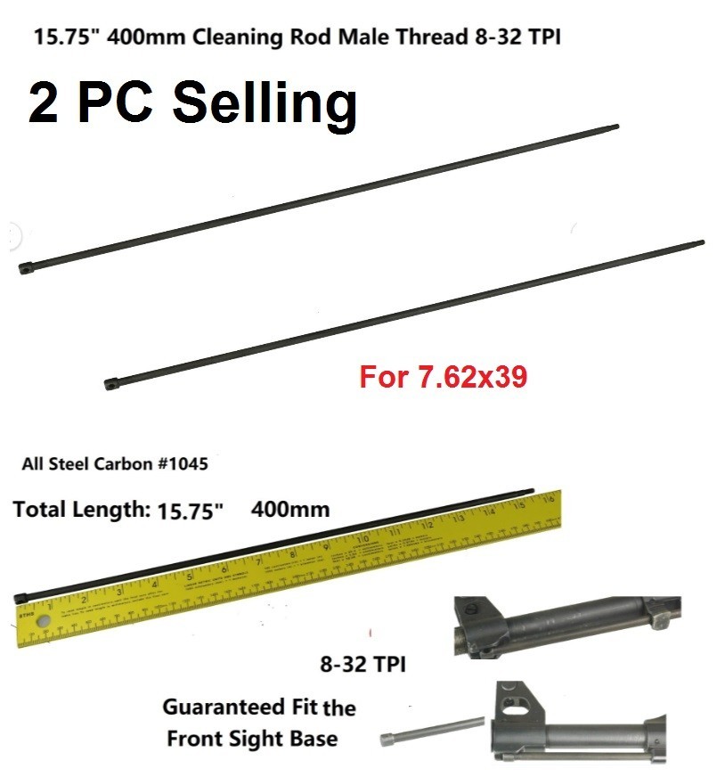 2x 15.75" Steel Cleaning Rod for 7.62X39