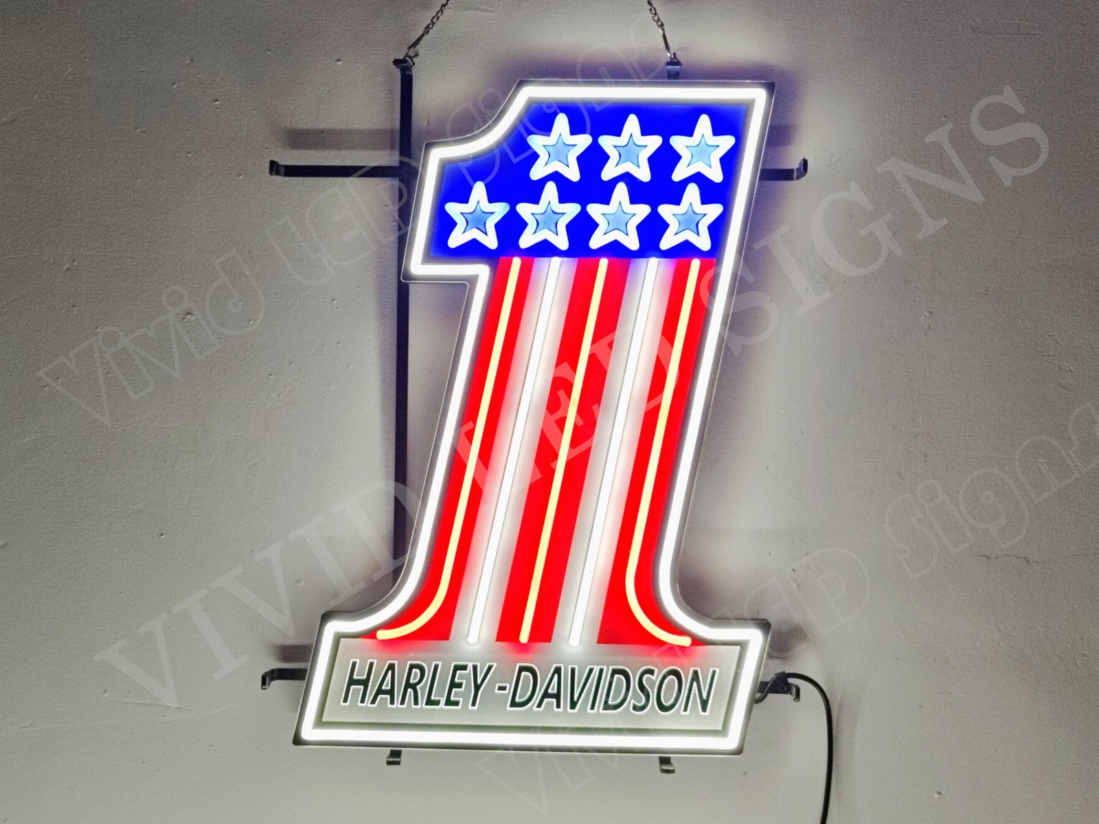 24"x18" Harley Davidson HD Motorcycles Vivid LED Neon Sign Light With Dimmer