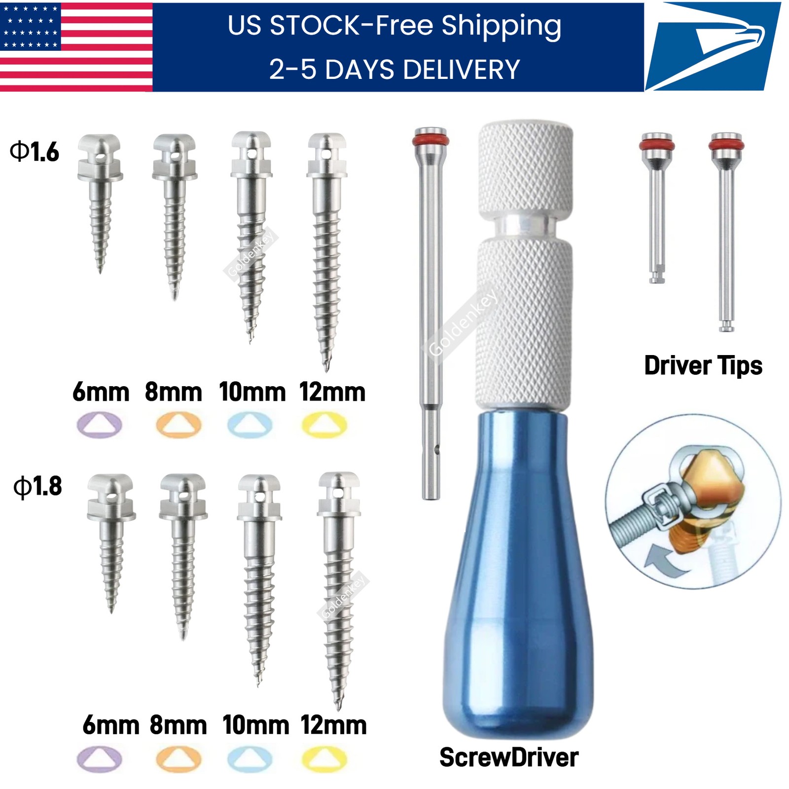 Dental TAS Mini Screw Orthodonitc Temporary Anchorage System Kit TAS USA