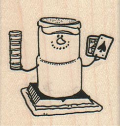 S'mores Gambling 1 3/4 x 1 3/4" Mounted Rubber Stamp, Food & Drink Stamp