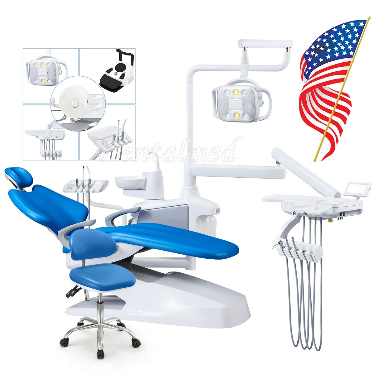 Dental Unit Chair Computer Controlled DC Motor PU Hard Leather+Doctor Stool FDA
