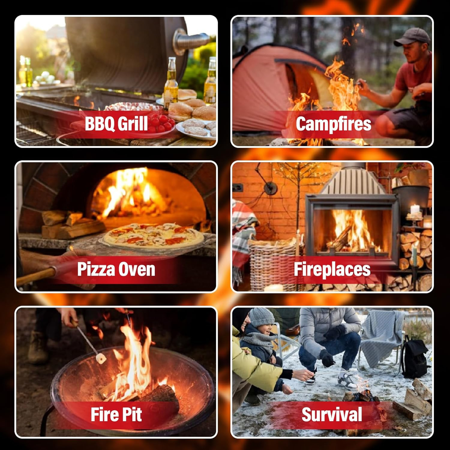 Natural Fire Starters for Grills: Premium Waterproof Quick Firestarters Sticks |