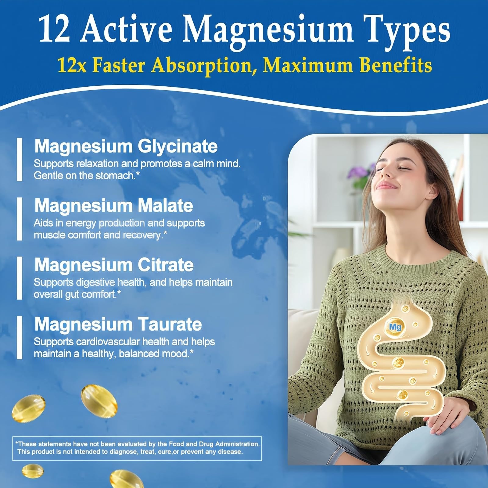 Magnesium Complex Softgels - 12-in-1 High Absorption Supplement