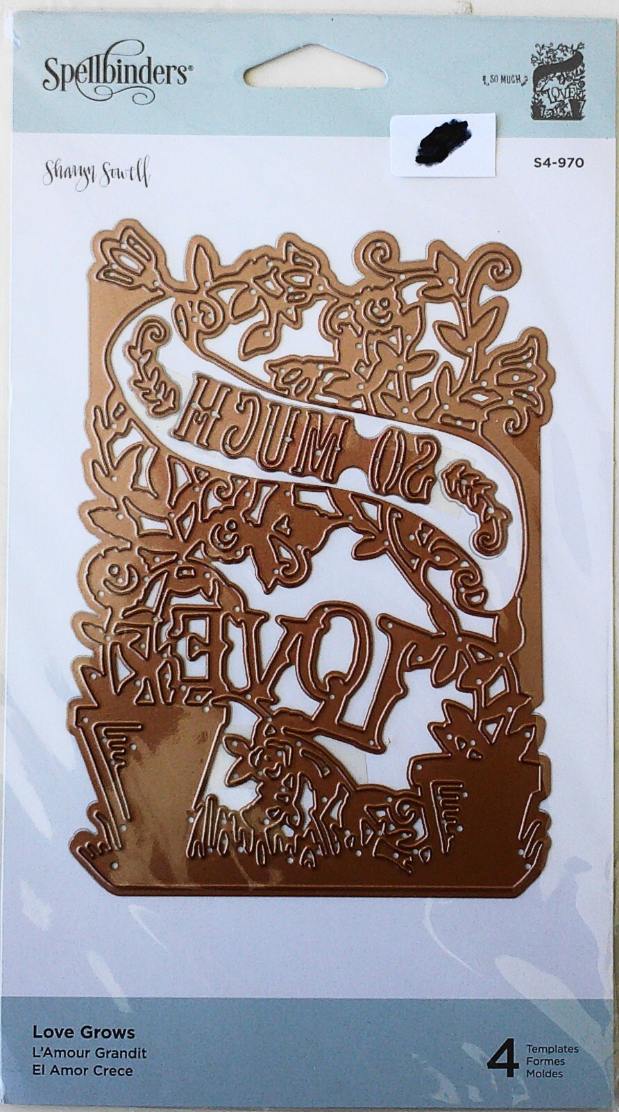 Spellbinders Die Love Grows So Much 4 Cutting Dies Sealed New