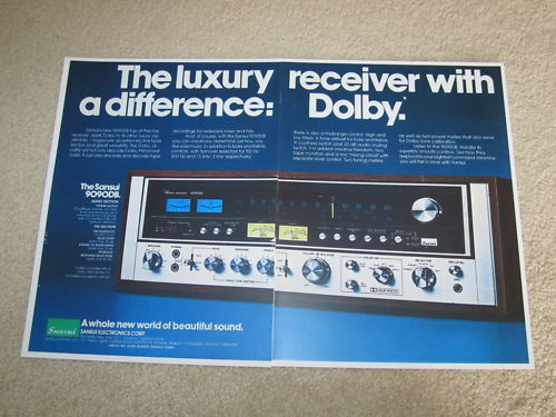 Sansui 9090db Receiver Ad, 1977, 2 pgs, Article, Specs