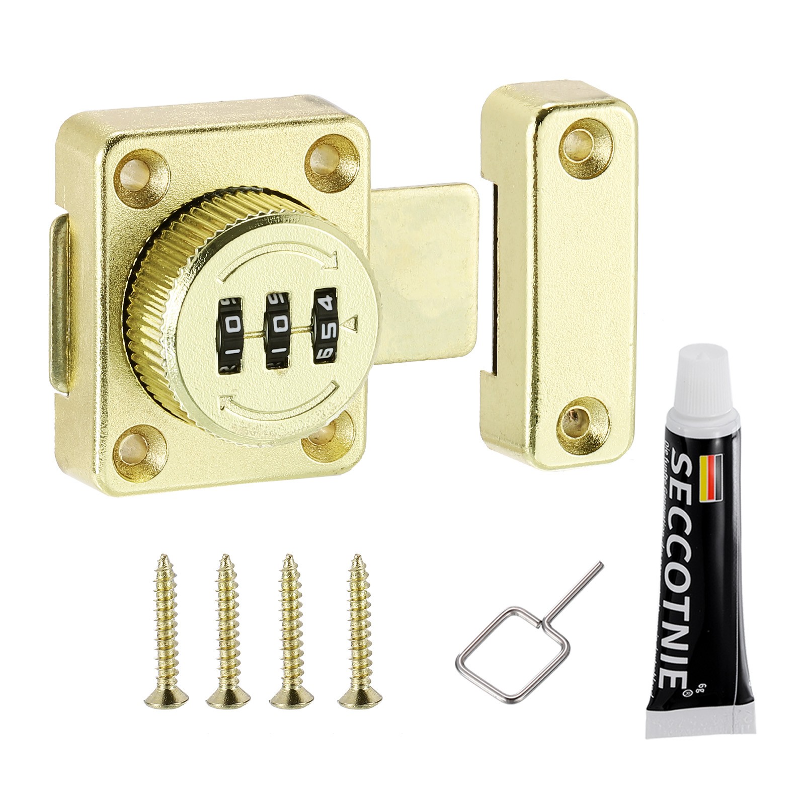 Cabinet Password Latch Combination Lock for One-Way Door Cabinet Gold