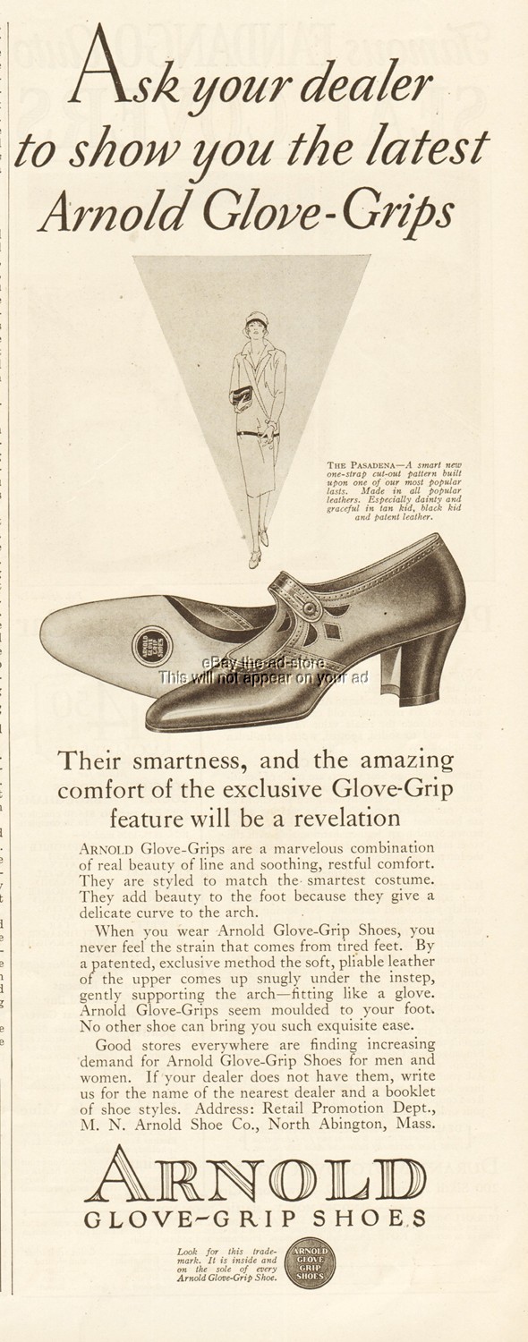 1926 M N Arnold Shoe Co North Abington MA 1920's Women's Shoe Fashion Style Ad