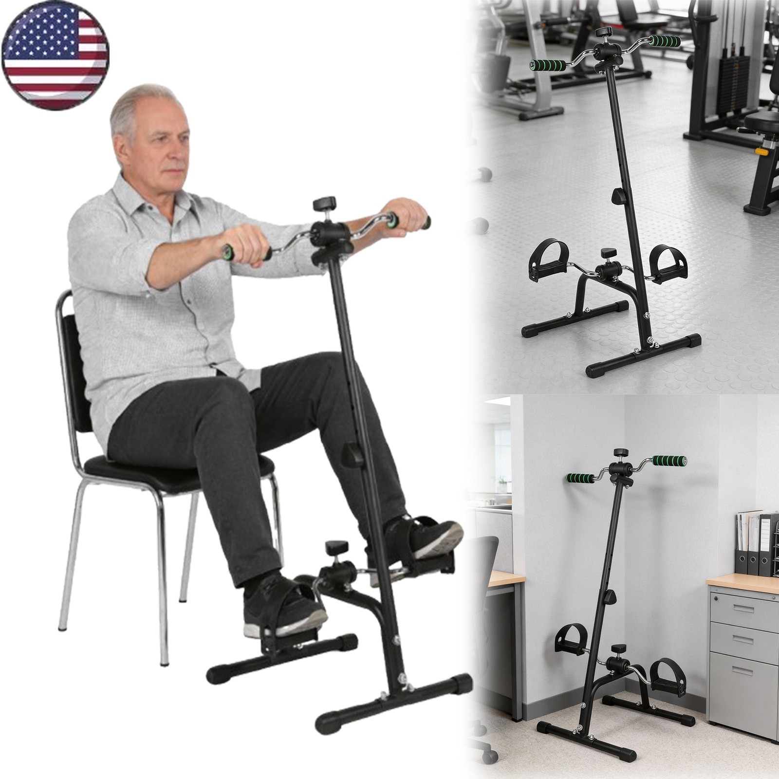 Pedal Exerciser Bike Hand Arm Leg and Knee Peddler Adjustable Fitness Equipme...