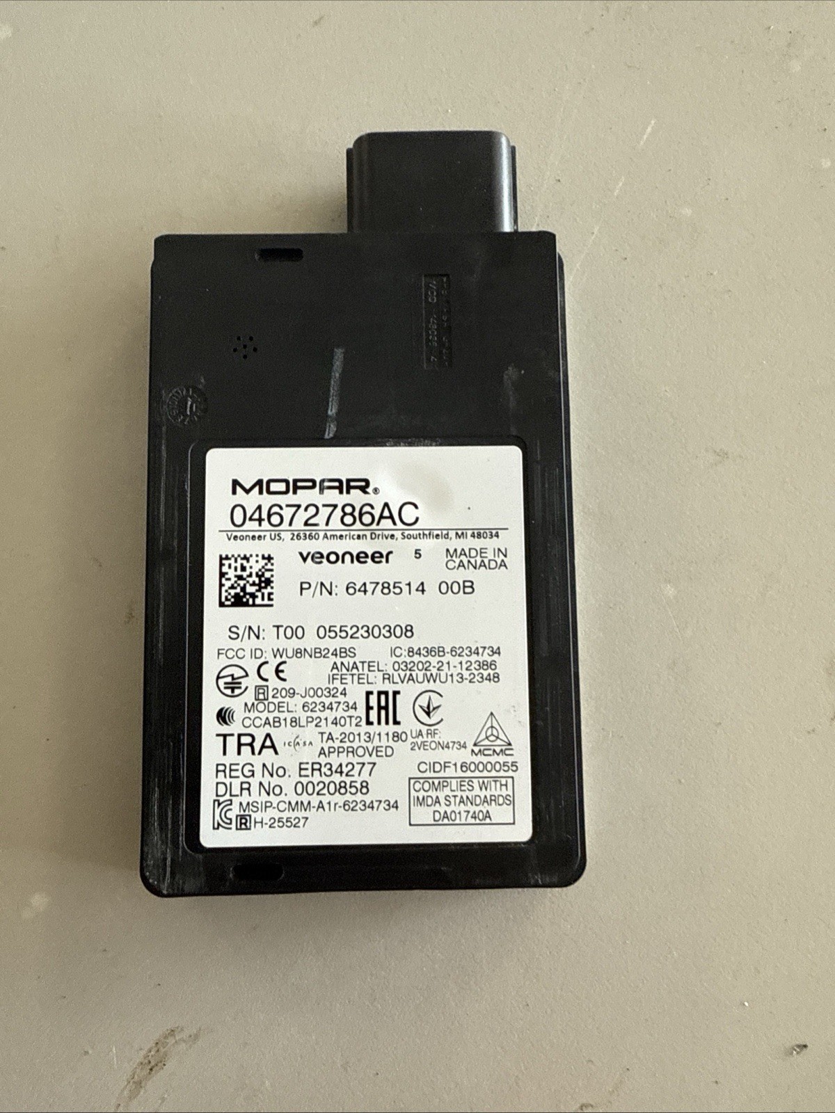 2017-2022 CHRYSLER PACIFICA Bind Spot Sensor Module 04672786AC
