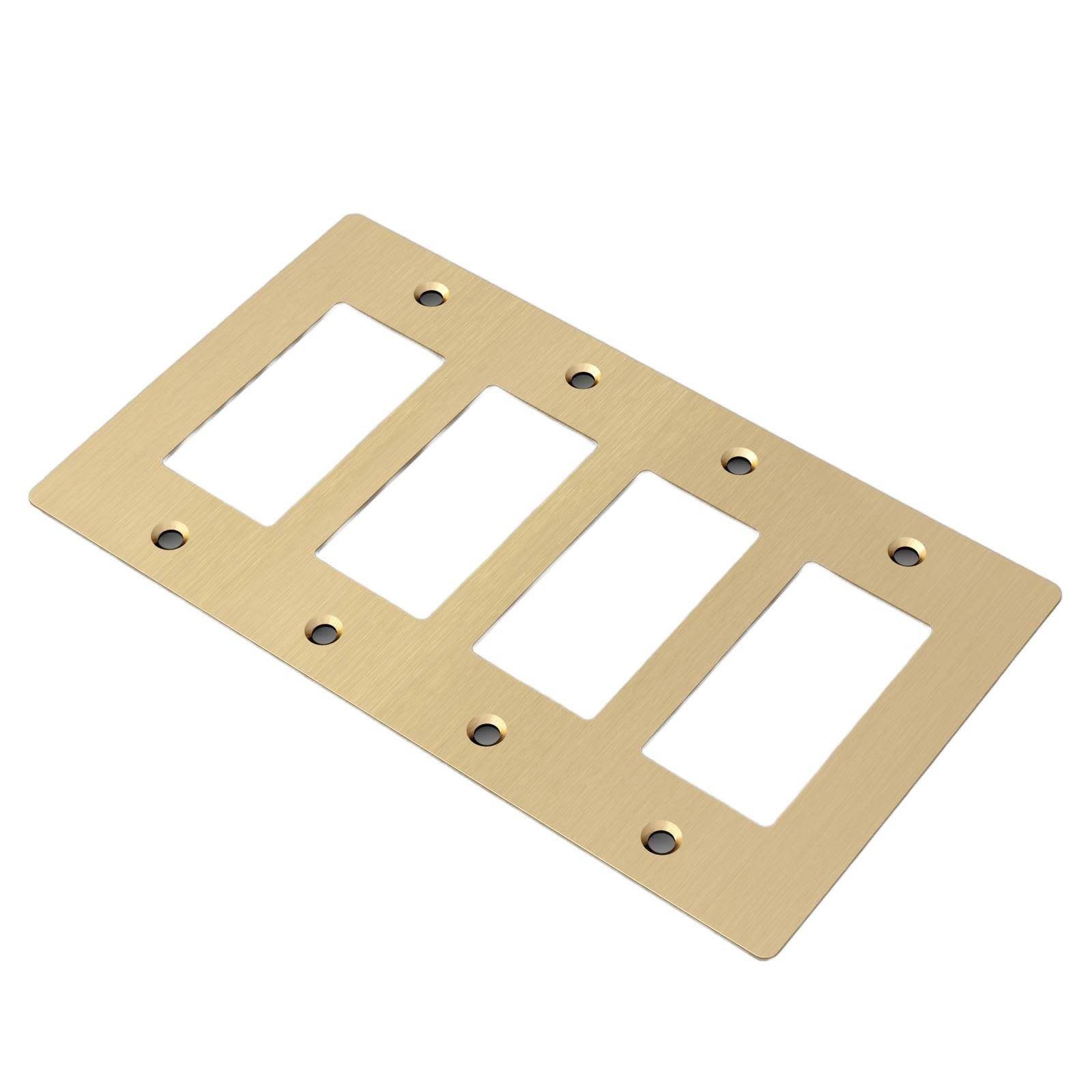 Buster + Punch NPL-023592 Wall Plates Quadruple Rocker Switch - Brass