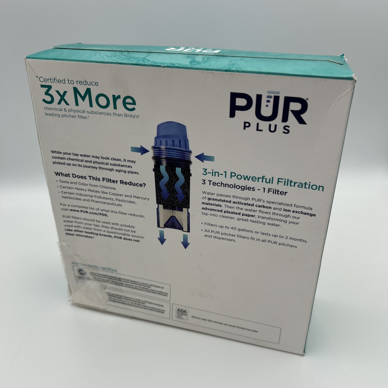 PUR PLUS 3-in-1 Water Pitcher Replacement Filter 3 Pack CRF-950Z