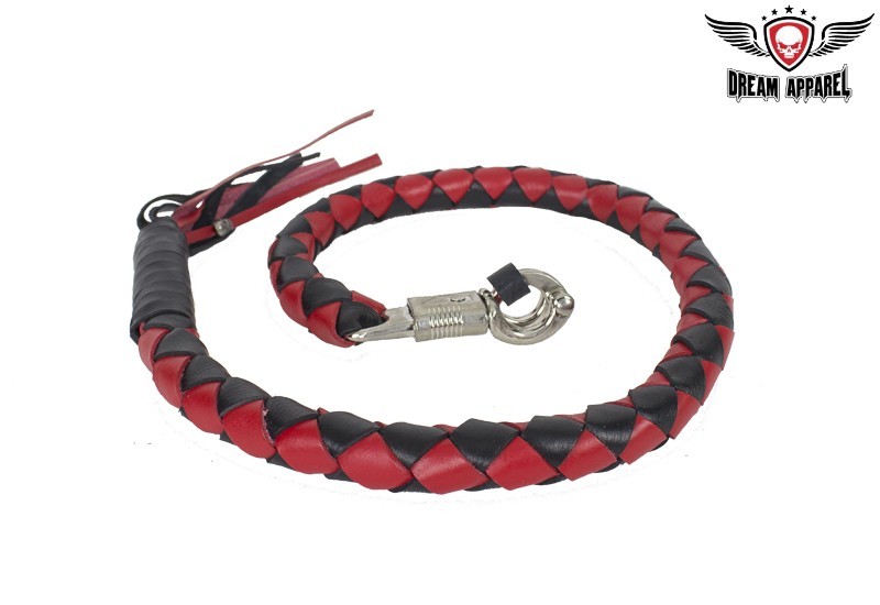 3" Fatty Red & Black Get Back Whip for Motorcycles - free shipping