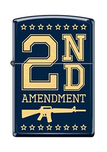 Zippo Lighter - Second 2nd Second Amendment American Right Navy Matte #Z5295