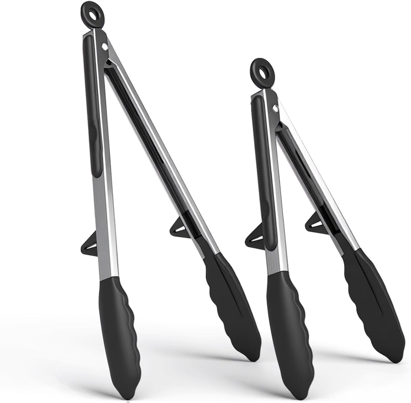 Kitchen Tongs – Stainl Steel & Silicone Cooking Tongs with Built-in
