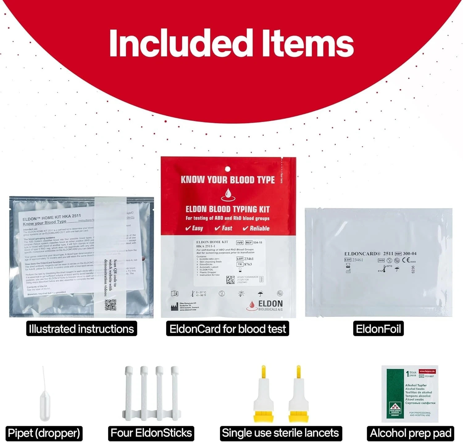 Eldon card INC Blood Type Test (Complete KIT) - Find Out if You are A, B, O,...