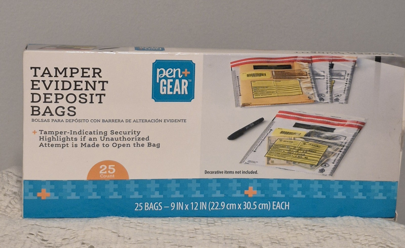 Pen Gear Tamper Evident Deposit Bags 25 Count Tamper Evident Deposit Bags NEW
