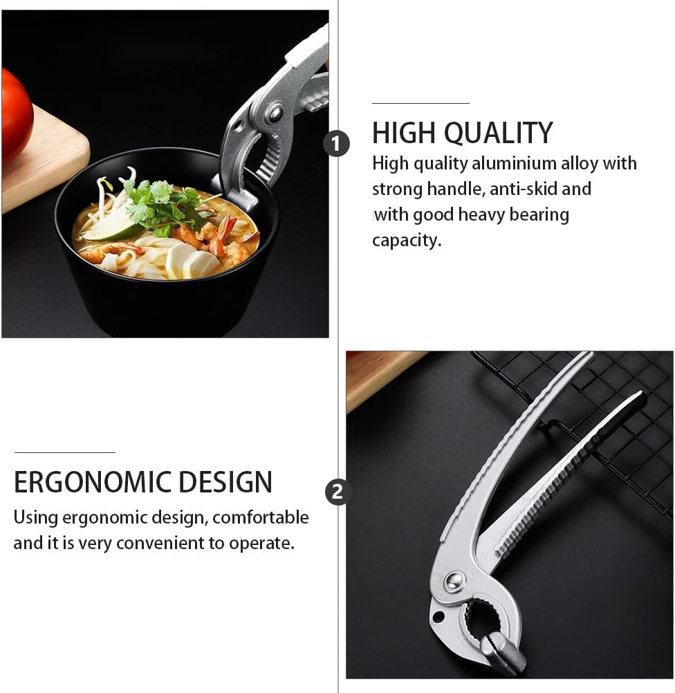 3Pcs Anti-Scald Bowl Holder Clip, Metal Dish Gripper Clips Hot Plate Cozy Holder