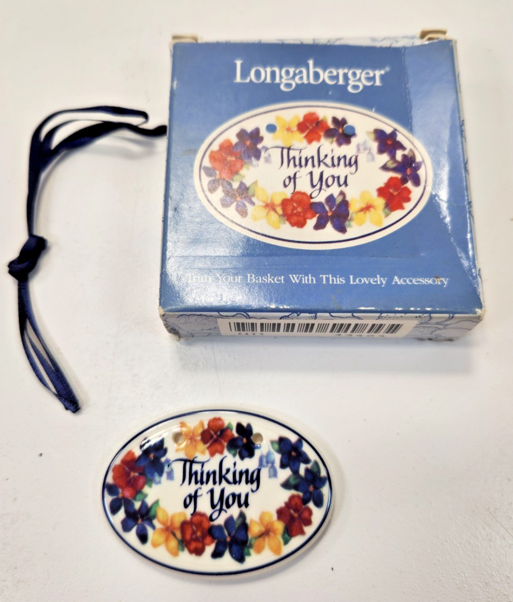 LONGABERGER TRIM YOUR BASKET THINKING OF YOU TIE ON 1997