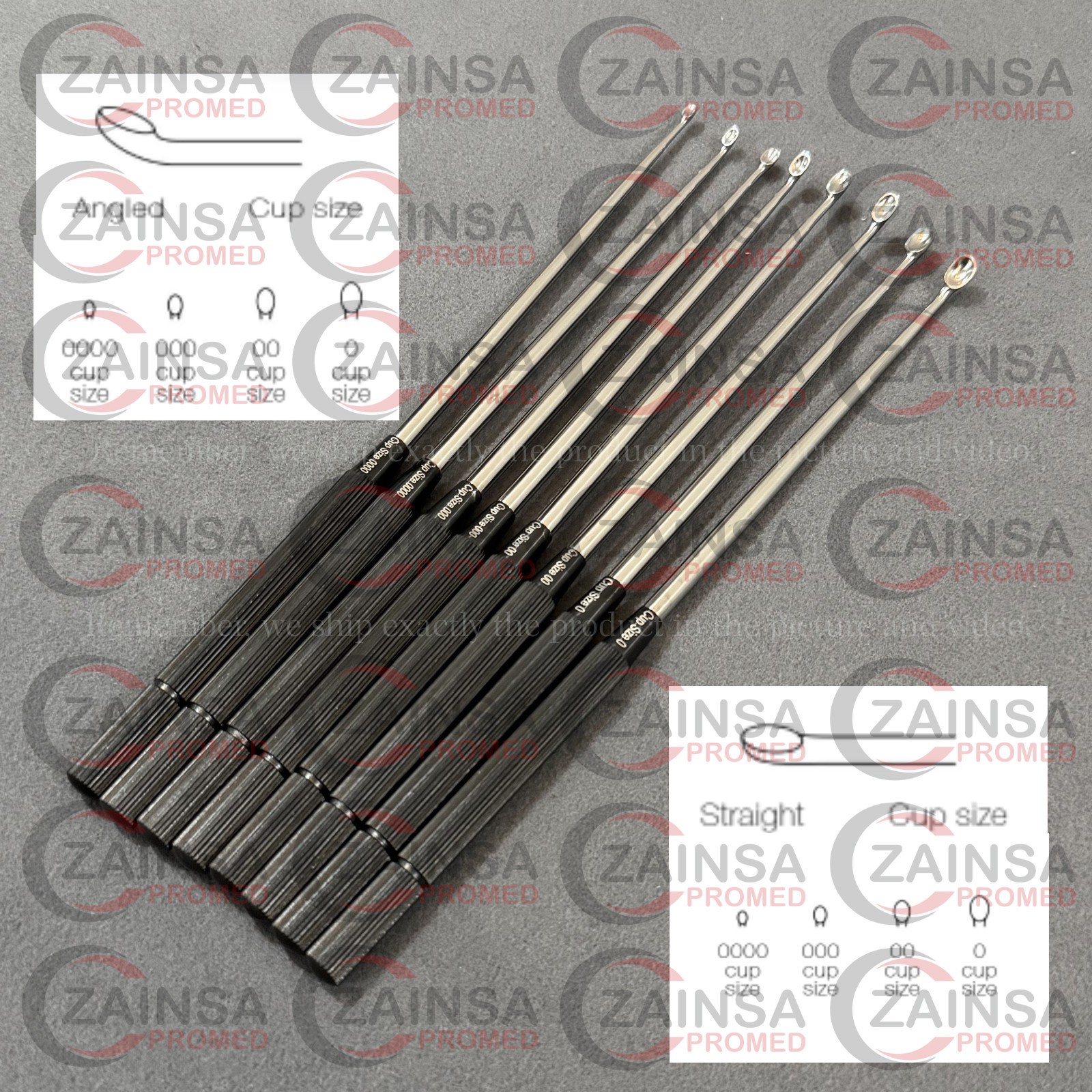 Bone Cervical Curettes 8 pcs Straight Angled Spine Orthopedics Spine Instruments