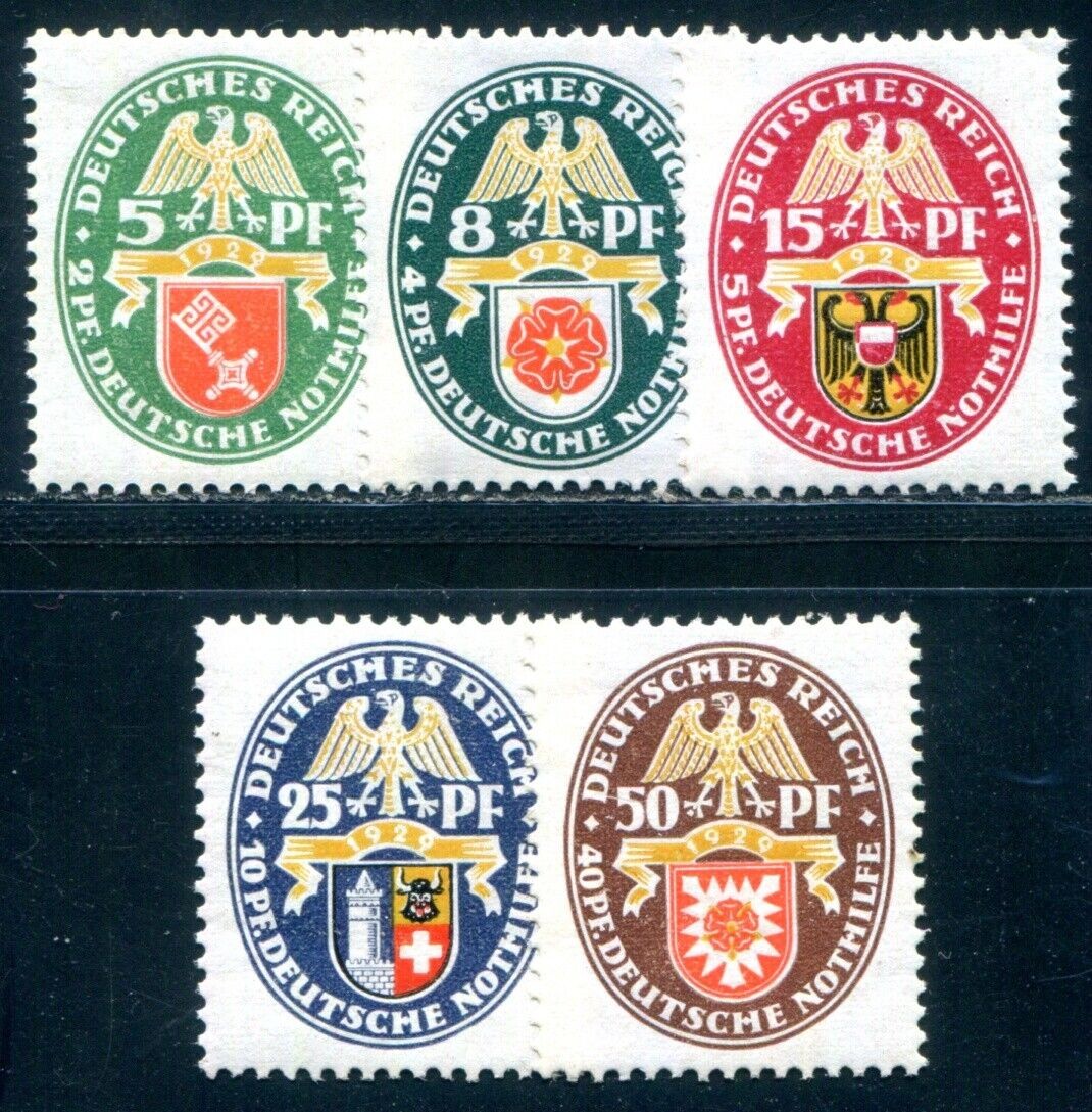 GERMANY 1929 430-434 ** MNH FLAWLESS SET of coats of arms (08381