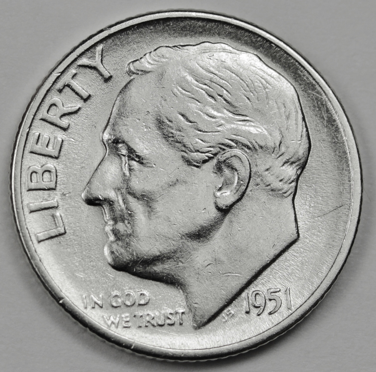 1951-s Roosevelt Dime.  High Grade. (Inventory E)