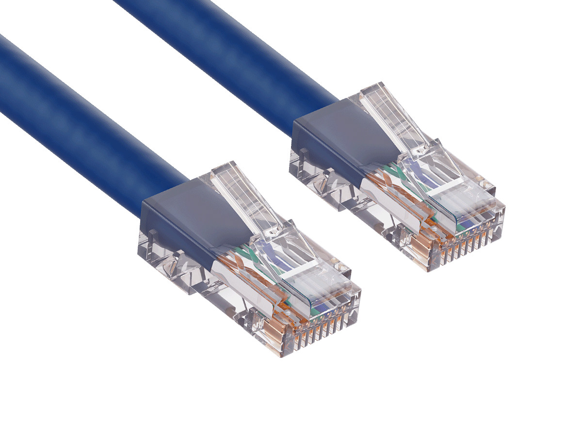 10ft Cat6 UTP Non-Booted Ethernet Network Patch Cable 24AWG Bare Copper, Blue