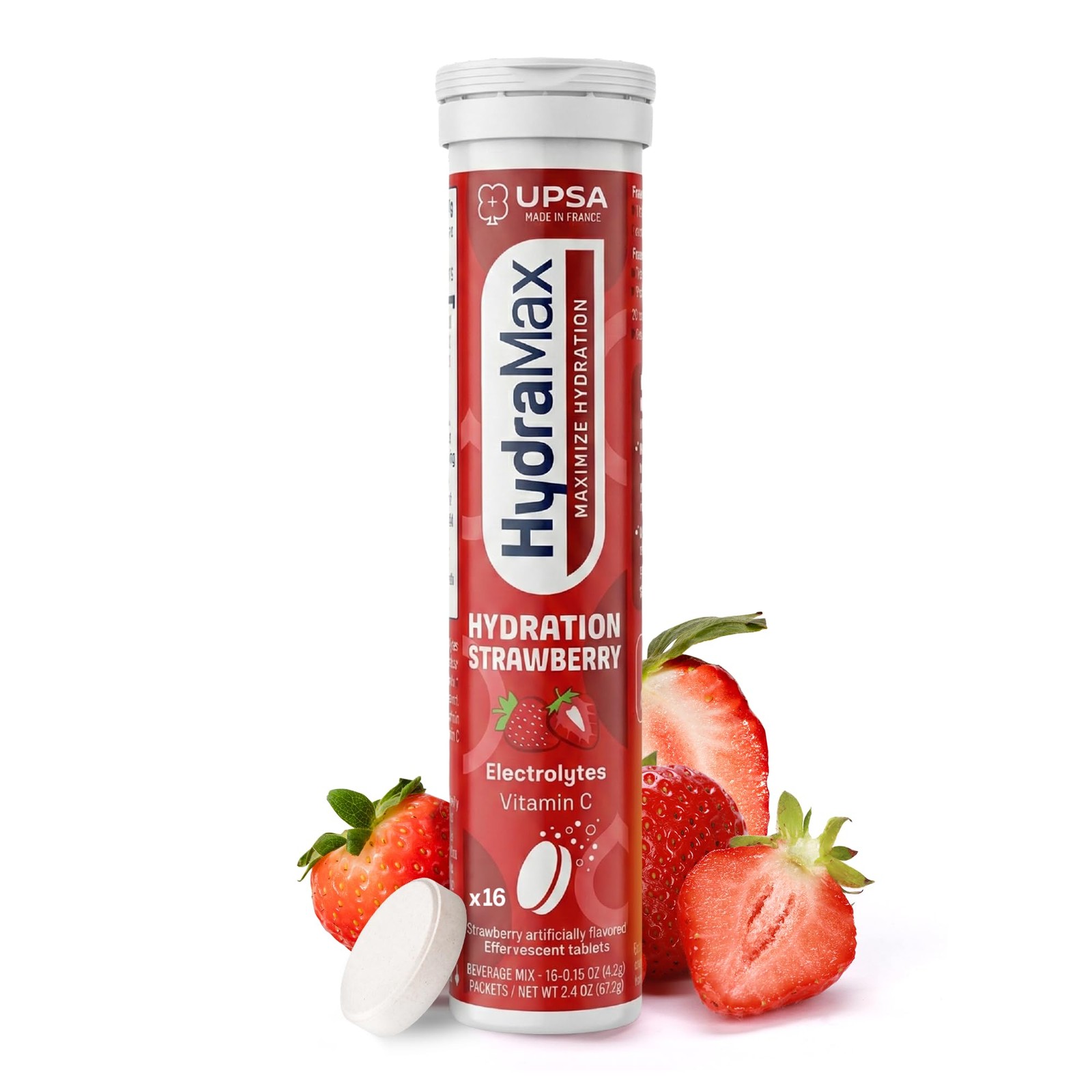 Upsa HydraMax Daily Electrolyte Hydration 16 Count (Pack of 3), Strawberry