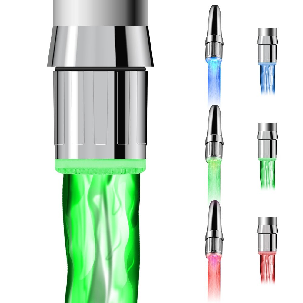RC-F03 2-Pack Color Changing Faucet Temperature Indicator - 3-Color Water Flo...