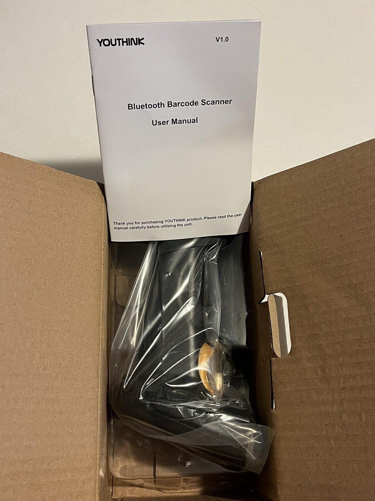 Barcode Scanner, YOUTHINK Bluetooth Wireless USB Laser Handhold Black