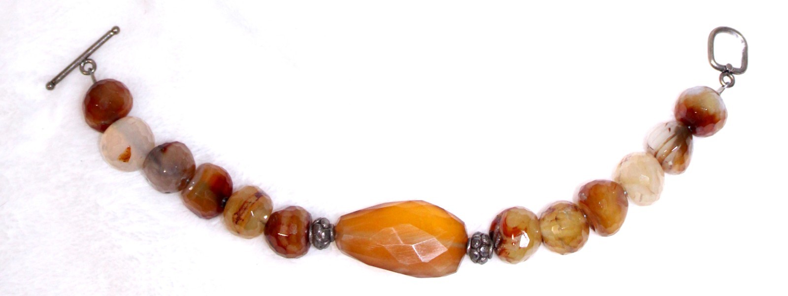 Jasper Stone Cluster Necklace Agate Quartz Rhinestones