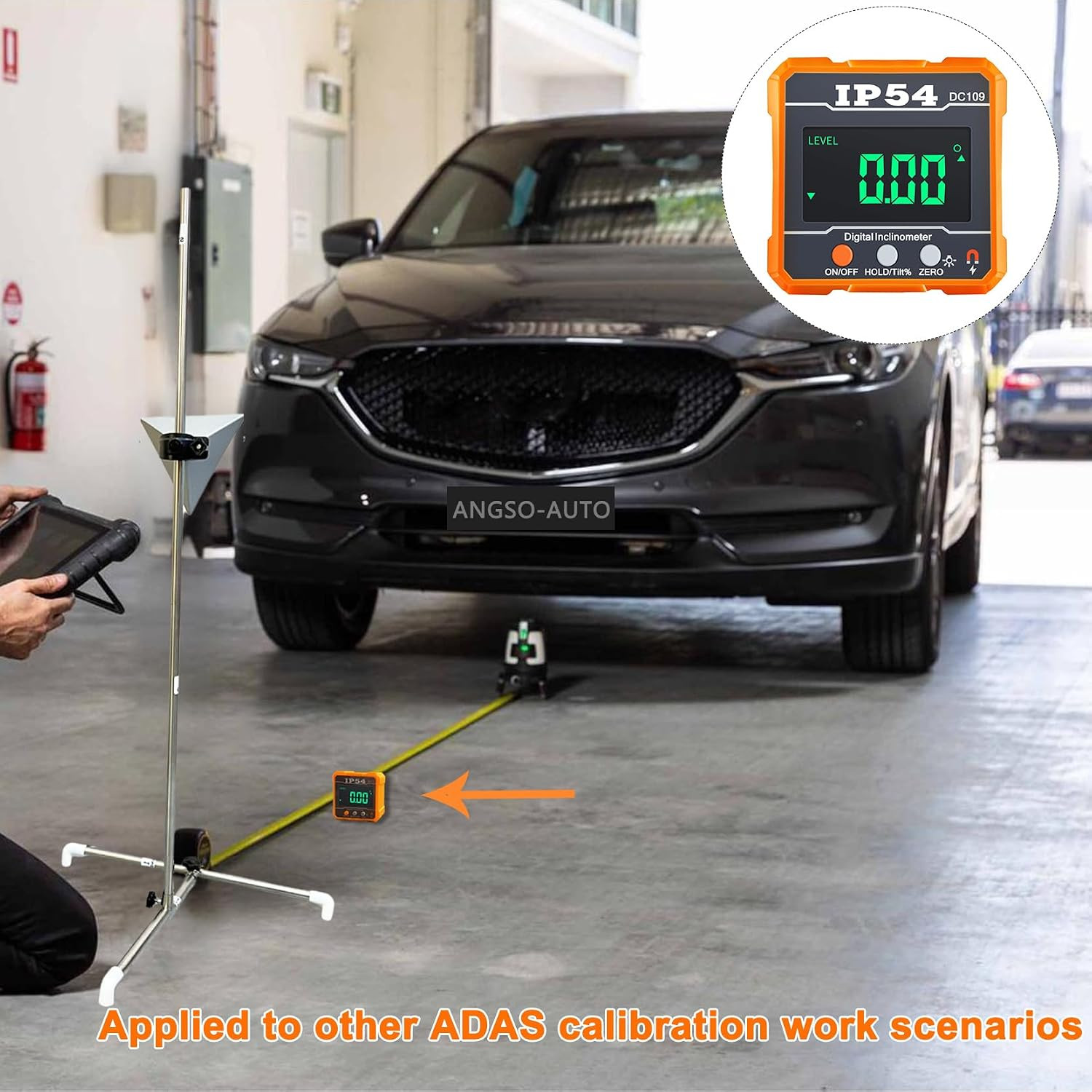 IP54 Digital Angle Gauge ADAS Calibration Tool, 4 X 90 Measuring Range | Backlit