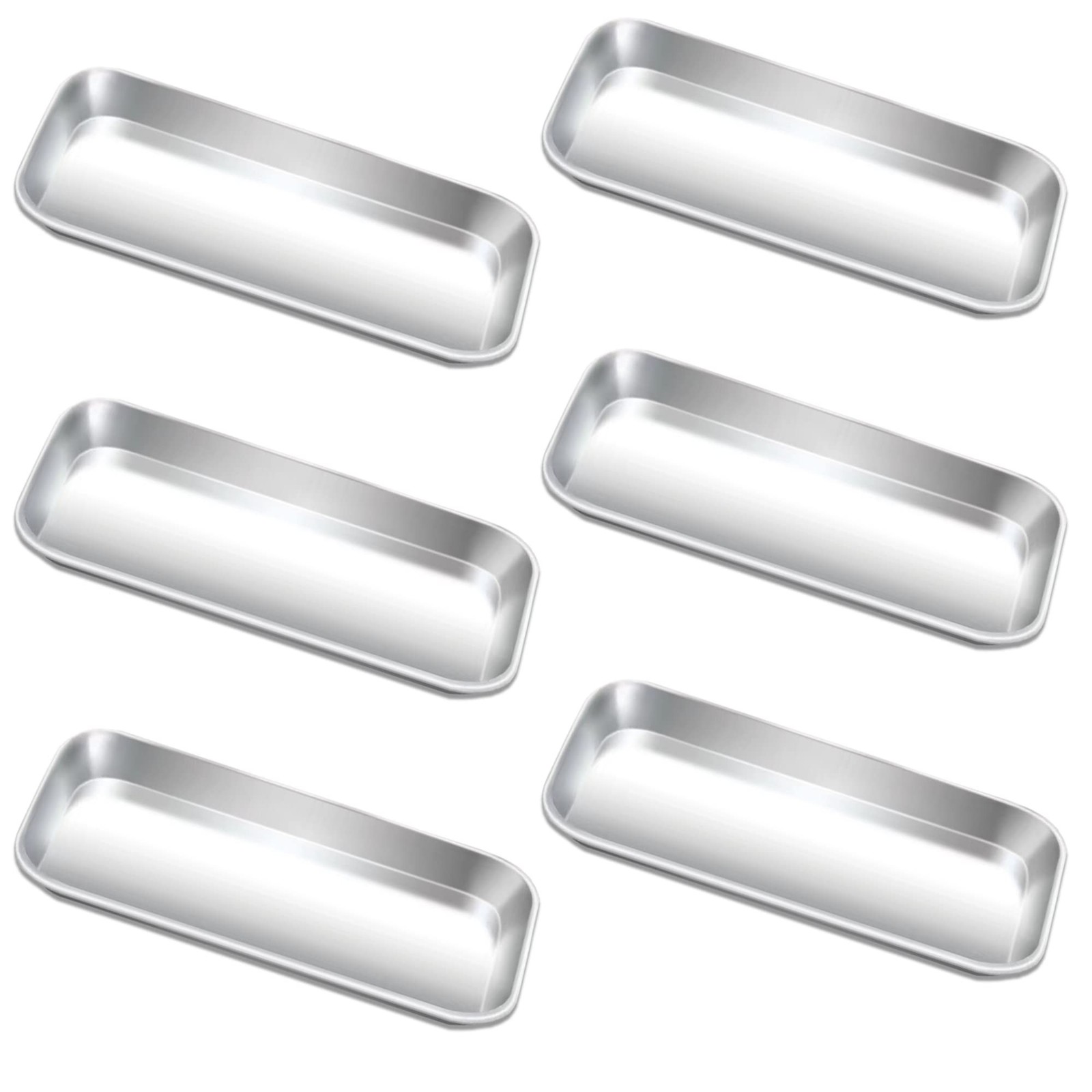 Yzurbu 6pcs Metal Tray, Stainless Steel Small Tray for Tattoo, Resin, Bathroo...