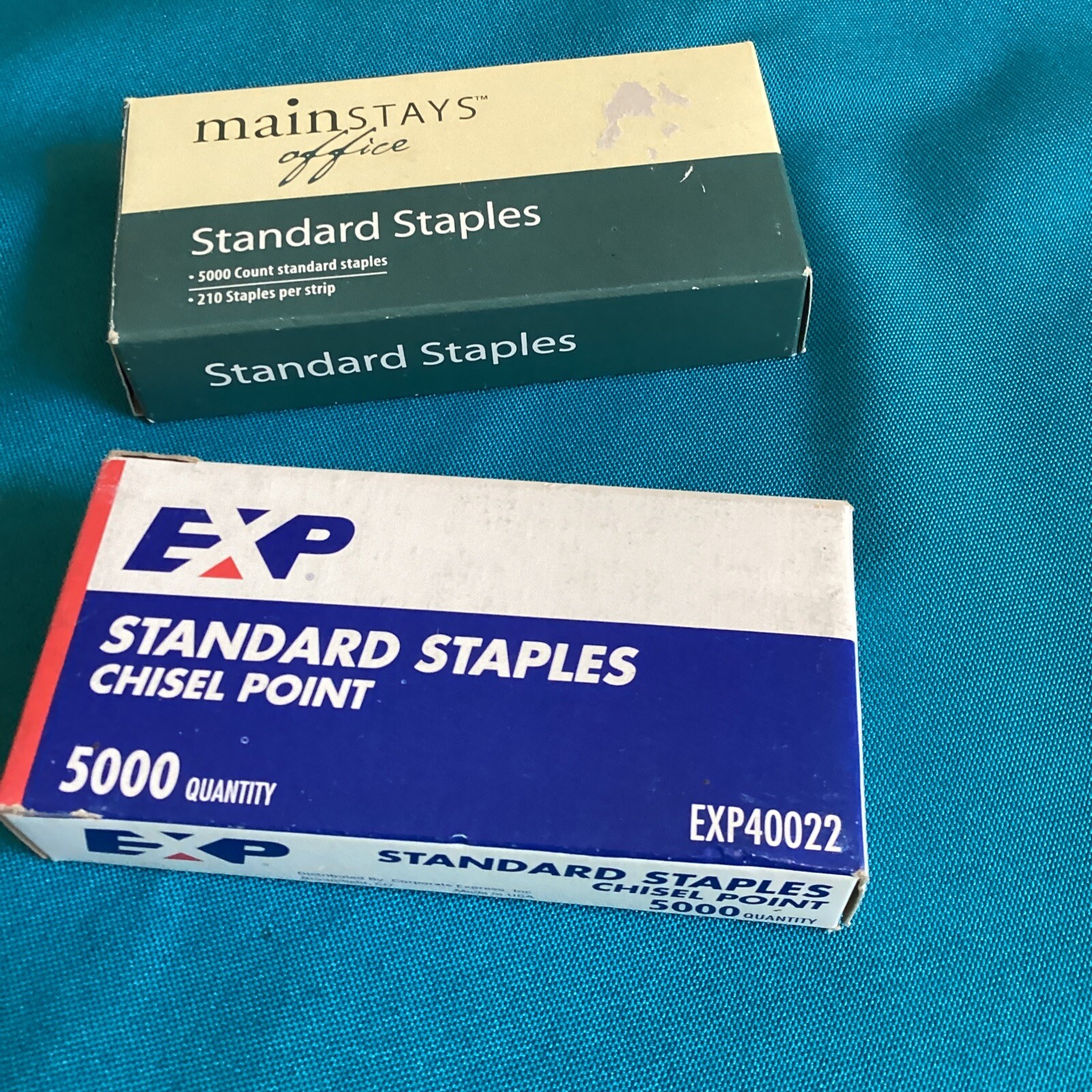 2-Boxes Staples, Standard, 1/4" Length, 210/Strip, 5000 per box, chisel point