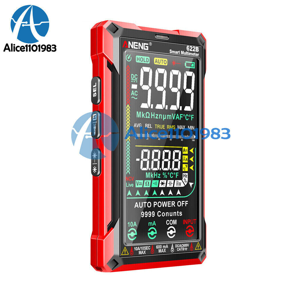 ANENG 622B Digital Smart Multimeter Auto Range DC/AC Meter infrared Laser Lamp