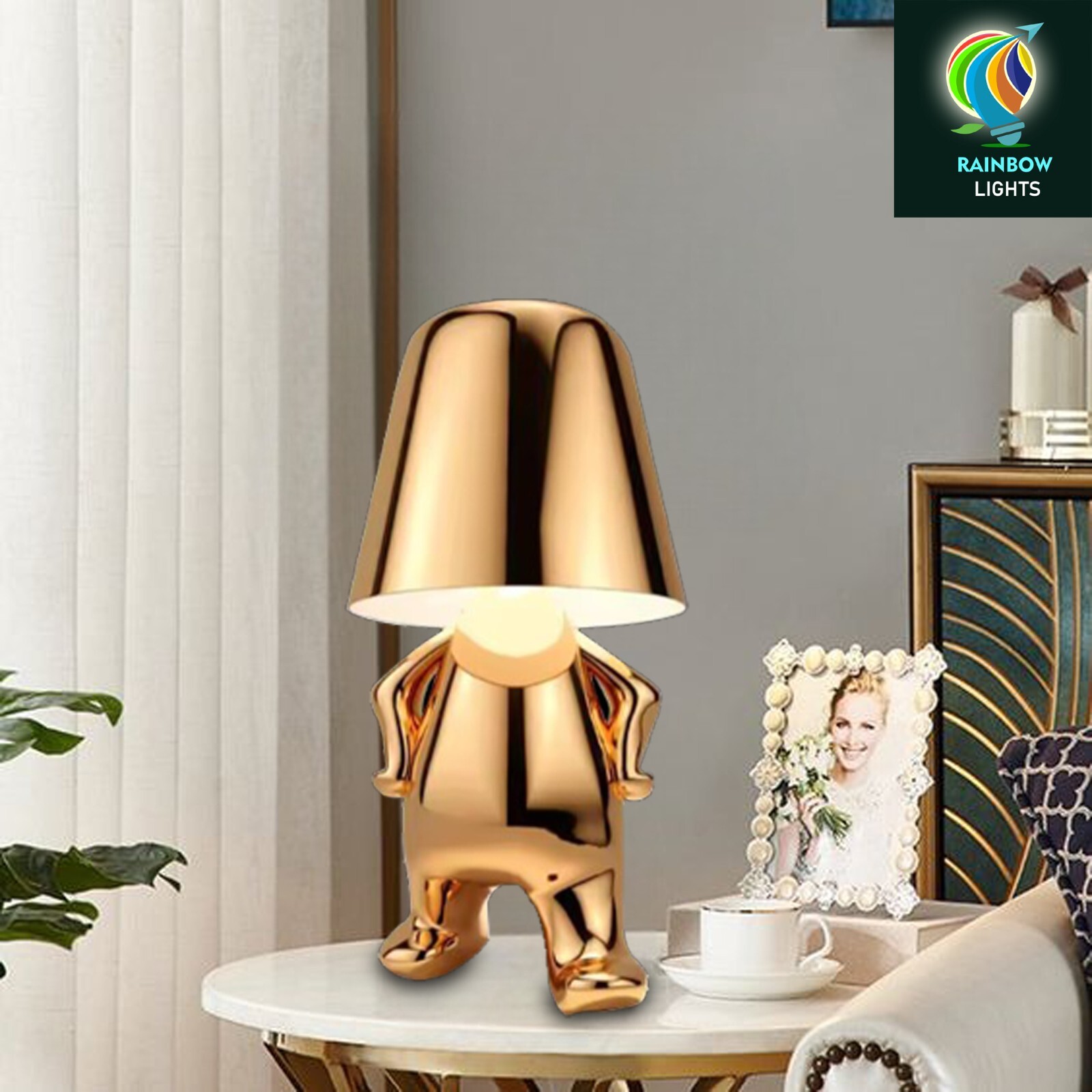 Golden Color Thinker Touch LED Desk Lamp With 3 Dimmable Lights