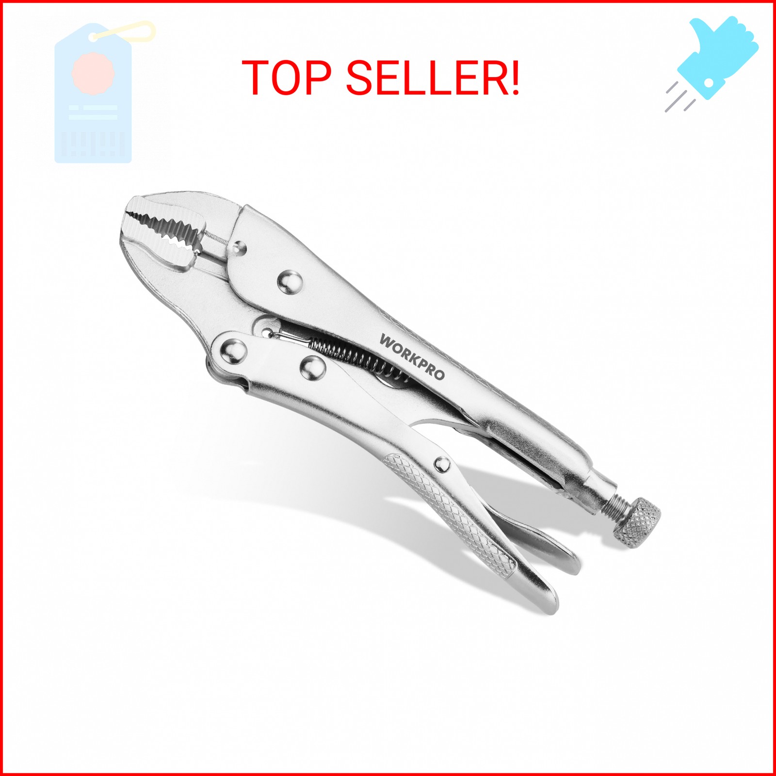 WORKPRO Locking Pliers, 4-inch Mini Curved Jaw Vice Grips pliers, Chromium-Vanad