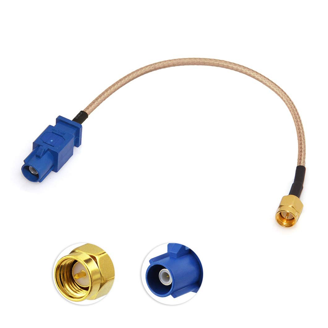 Bingfu Vehicle Car GPS Antenna Adapter Cable SMA Male to Fakra C Blue
