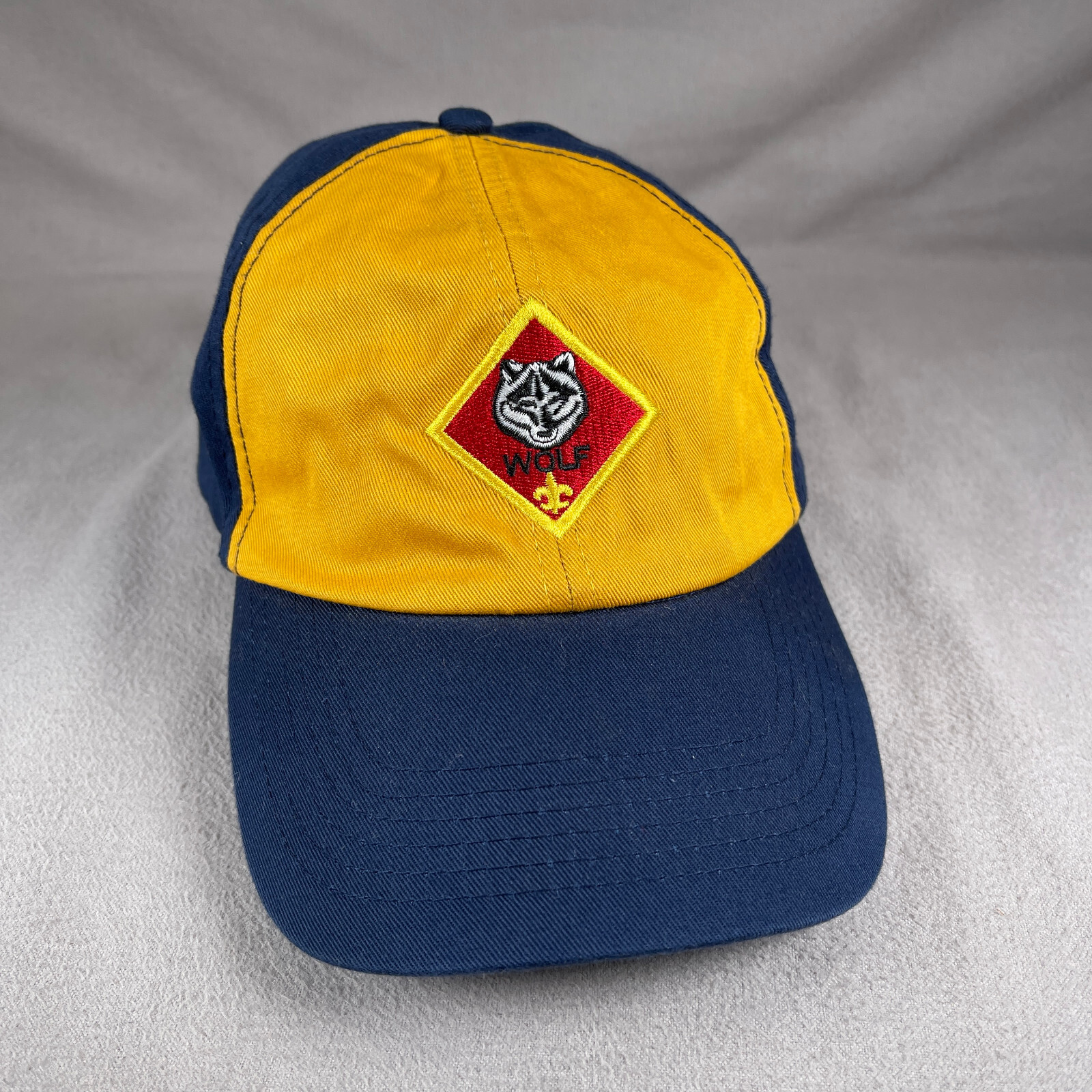Boy Scouts Wolf Hat Boys One Size Blue Strapback Baseball Cap Embroidered BSOA