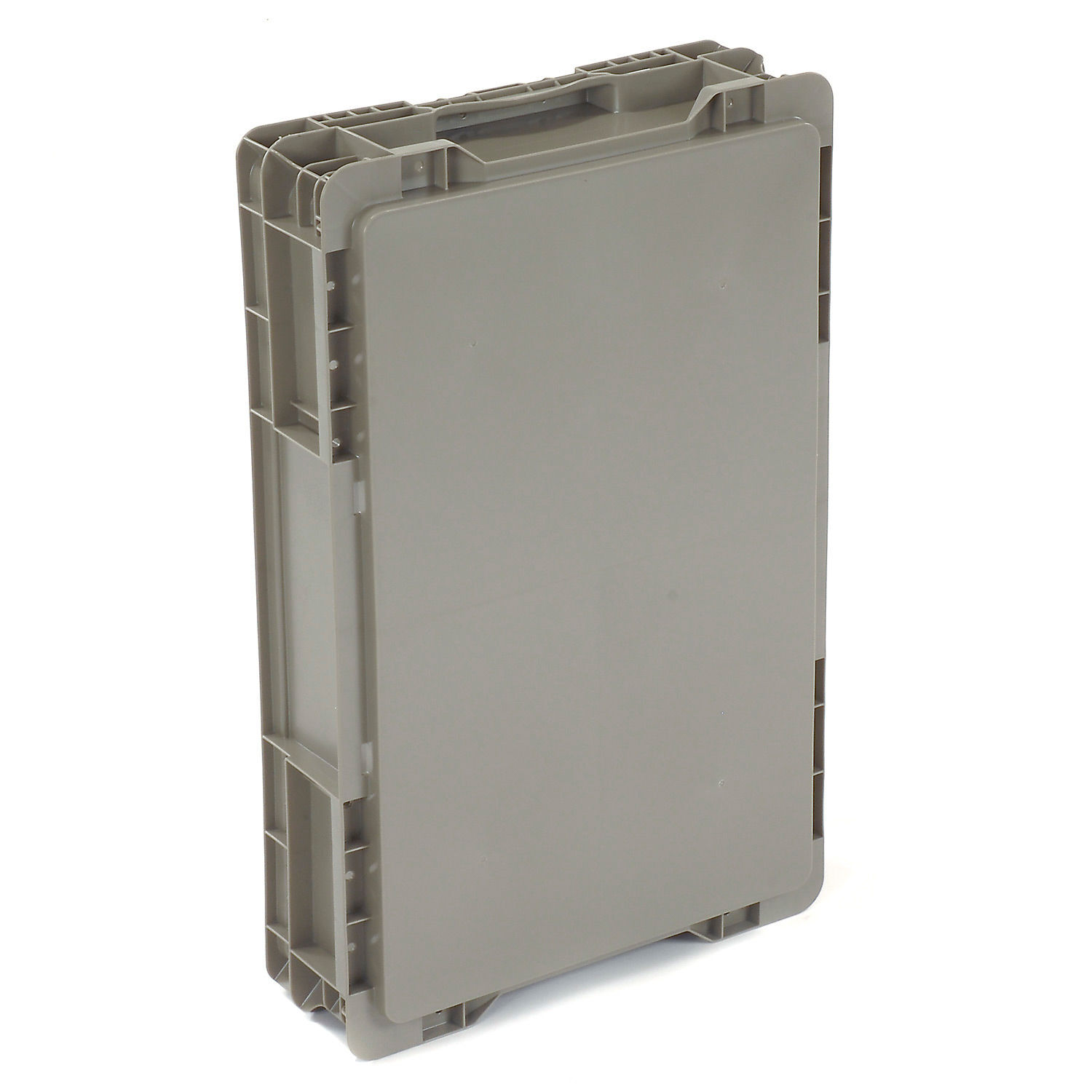 Global Industrial Stackable Solid Straight Wall Container 24"Lx15"Wx5"H Gray