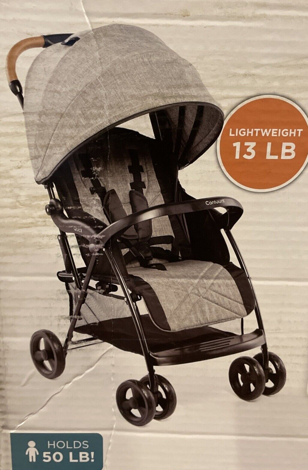 Compact Lightweight Travel Stroller Newborn Car Seat Compatible One-hand Fold