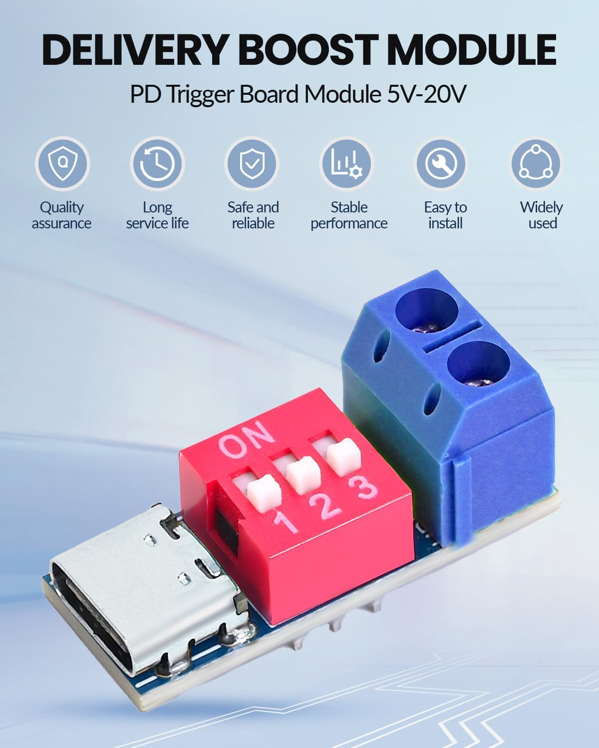 USB-C PD Trigger Board Module PD/QC Decoy Board Fast Charge USB Type-C to 5-20V