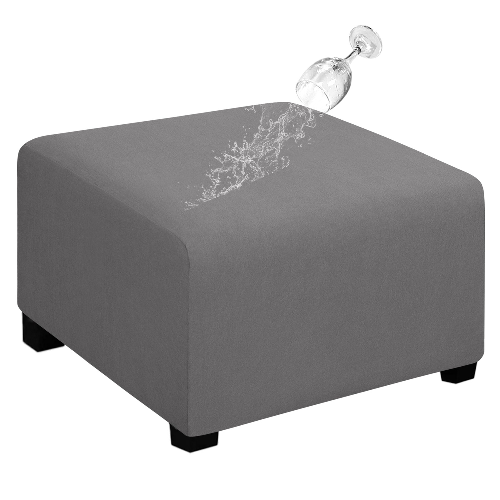 Easy-Going 100% Dual Waterproof Stretch Ottoman Cover 40x40x15inch Square Fol