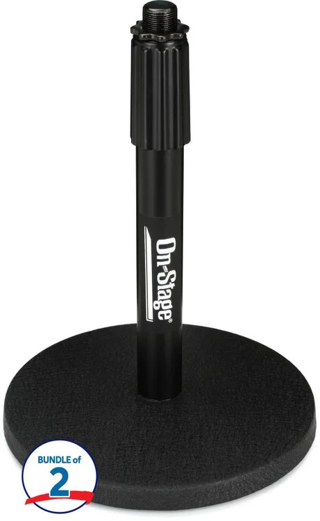 On-Stage DS7200B Adjustable Desktop Microphone Stand (2-Pack)
