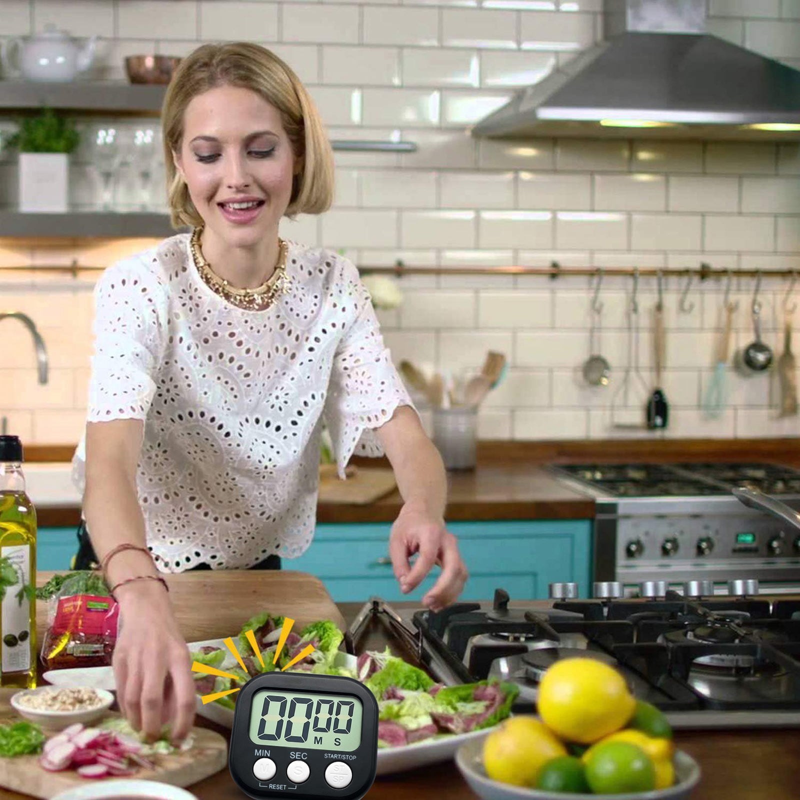 Small Digital Timer: Lekdue Kitchen Timer – Count Up & Down with Back & On/Off
