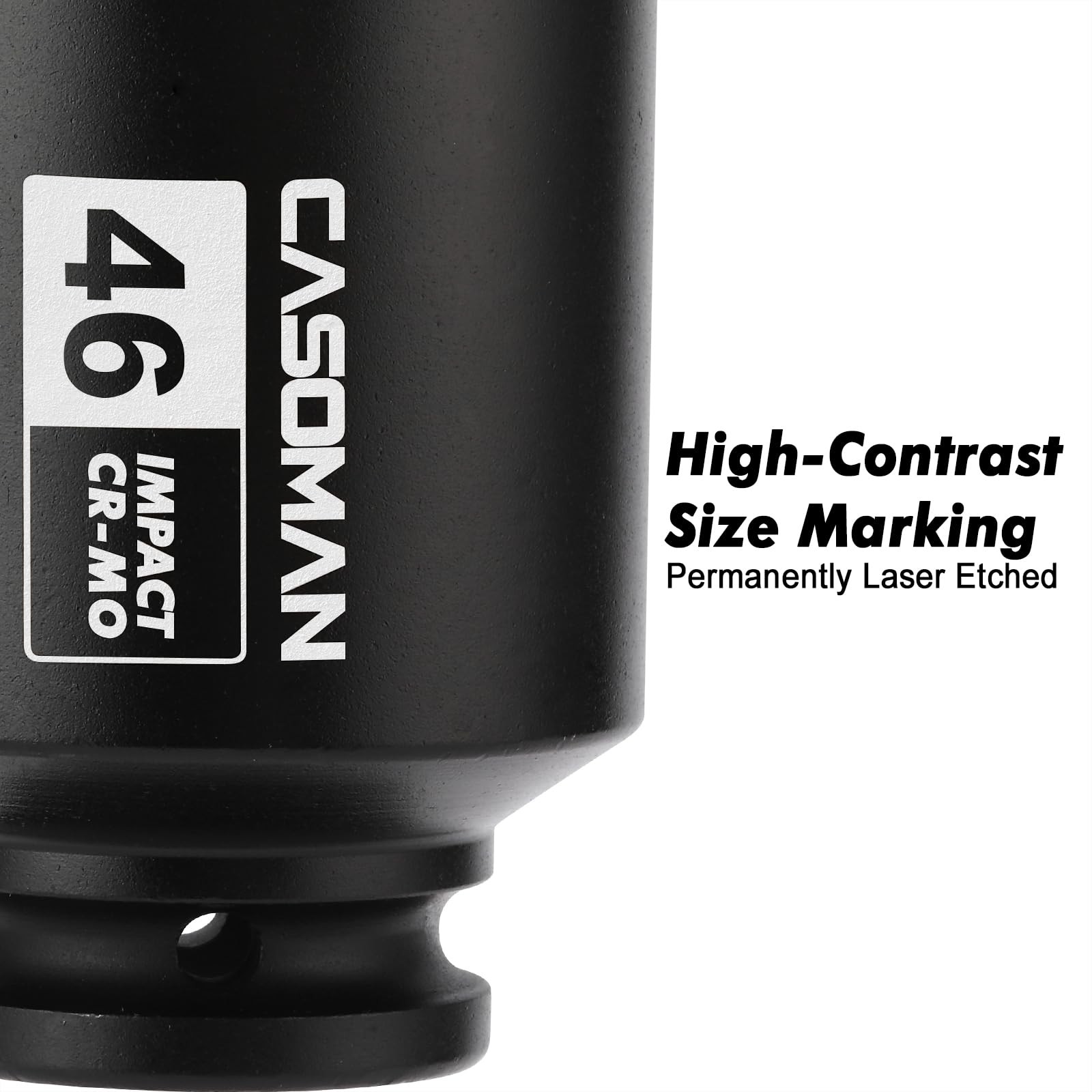3/4"Drive Deep Impact Socket-46mm, Jumbo Impact Socket, Metric, 6-Point, CR-M...