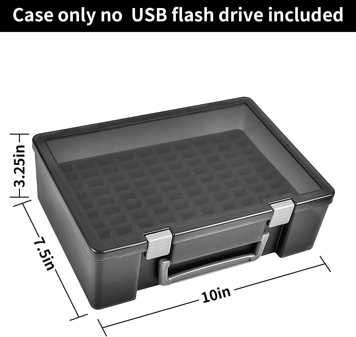 Flash Drive Case USB Memory Stick SD Card Storage Organizer- Holds Grey